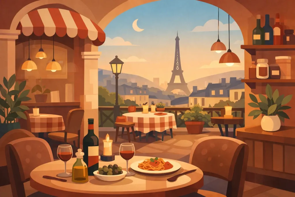 Restaurant italien chaleureux à Paris