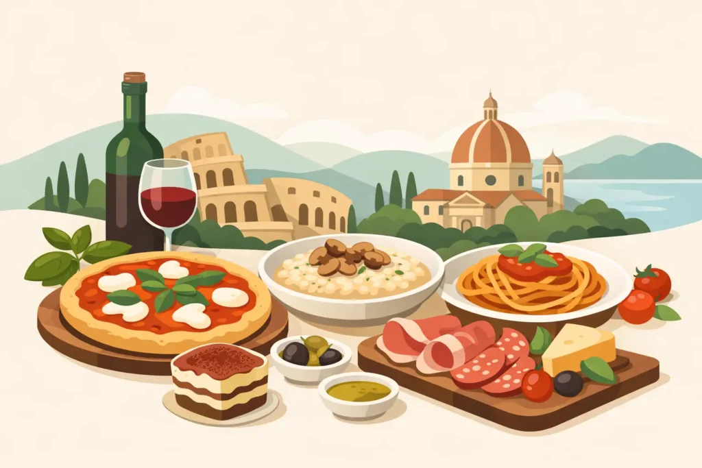 Spécialités de la maison italiennes à goûter
